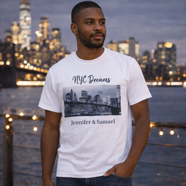 Energy of New York City Romantic Couples Skyline T-Shirt (Creator Uploaded)