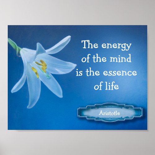 Energy of the Mind Aristotle Quote Poster
