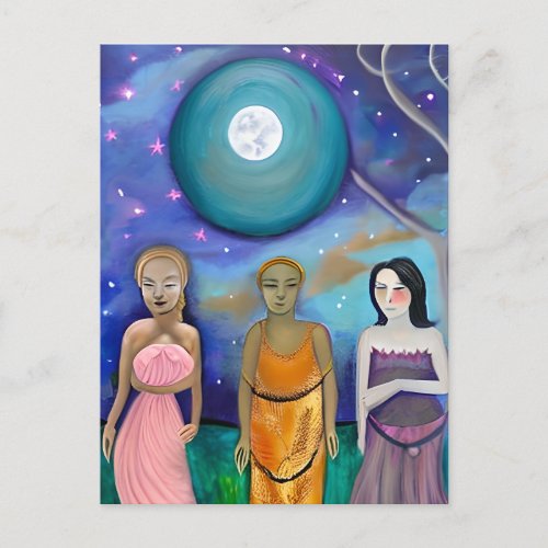 Energy of the Moon  Celestial Artwork Postcard