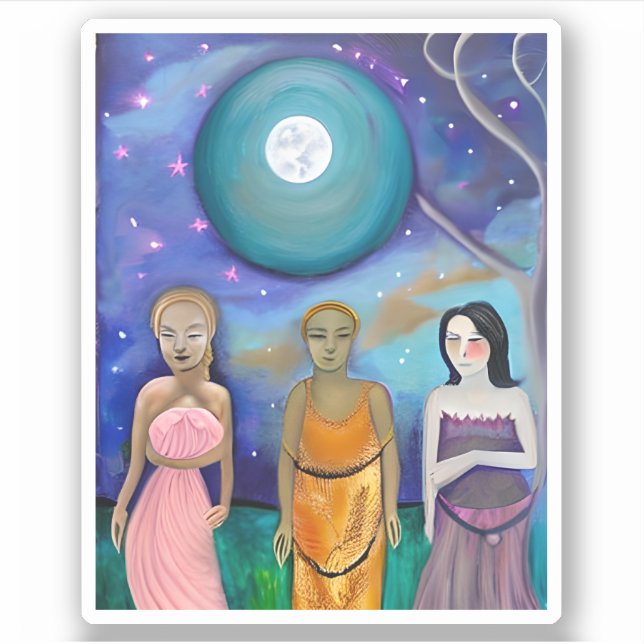 Energy of the Moon | Celestial Artwork Sticker (Front)