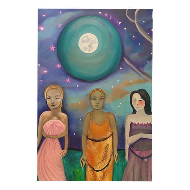 Energy of the Moon | Celestial Artwork Wood Wall Art (Front)