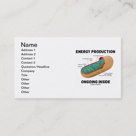Energy Production Ongoing Inside (Mitochondrion) Business Card