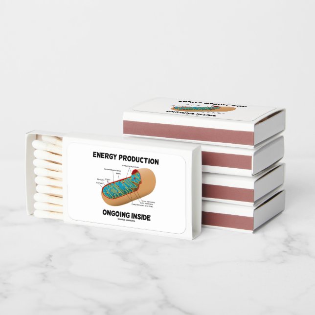 Energy Production Ongoing Inside Mitochondrion Matchboxes (Stacked)