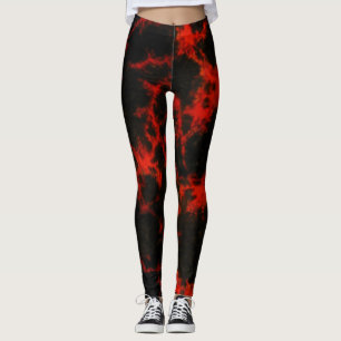 Energy Red and Black Flames Leggings