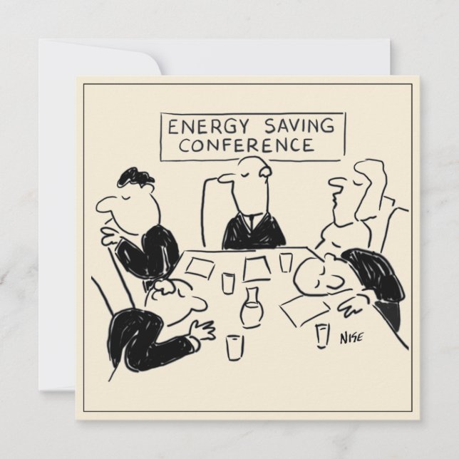 Energy Saving Conference Cartoon Card (Front)