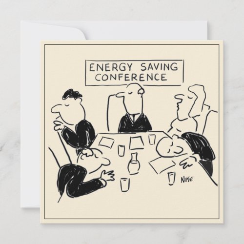 Energy Saving Conference Cartoon Card