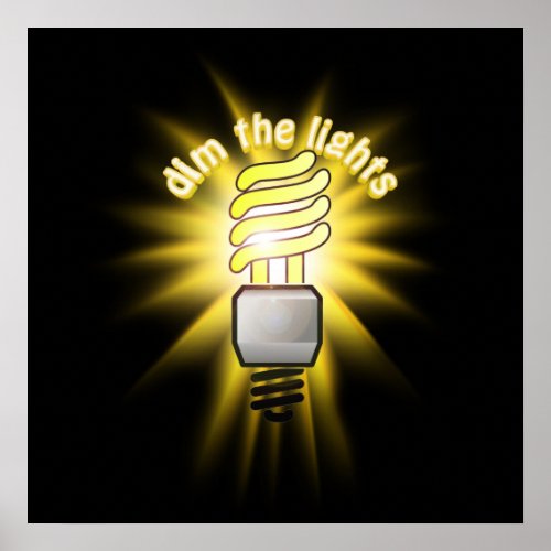 Energy Saving Light Bulb Poster