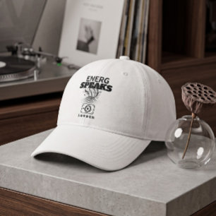 Energy Speaks Louder Graphic White Baseball Cap