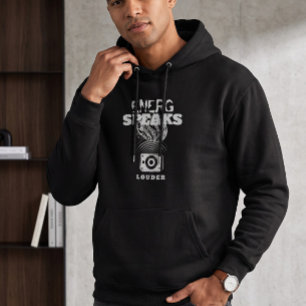 Energy Speaks Louder Speaker Graphic Monochrome Hoodie
