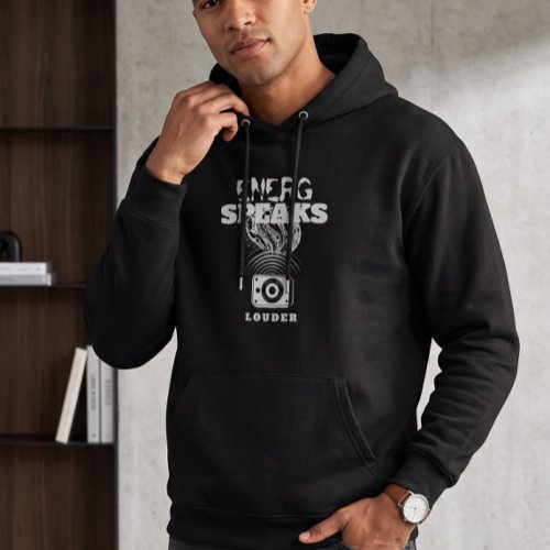Energy Speaks Louder Speaker Graphic Monochrome Hoodie