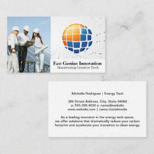 Energy Tech Logo Solar Panels Business Card