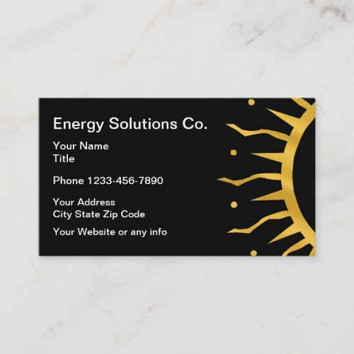 Energy Theme Sun Rays Business Card