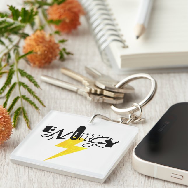 Energy Thunder Sign Power Keychain (Front Right)