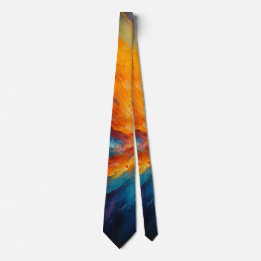 Energy Unleashed Bright Abstract Cosmic Art Neck Tie