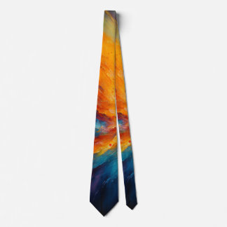 Energy Unleashed Bright Abstract Cosmic Art Neck Tie