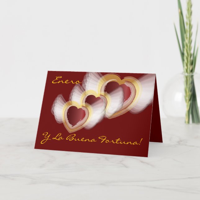 "Enero Y La Buena Fortuna"-Customize Holiday Card (Front)