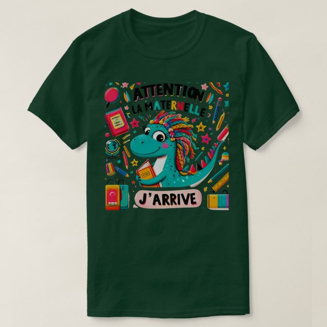 Enfant Attention La Maternelle Jarrive Maternelle  T-Shirt (Design Front)