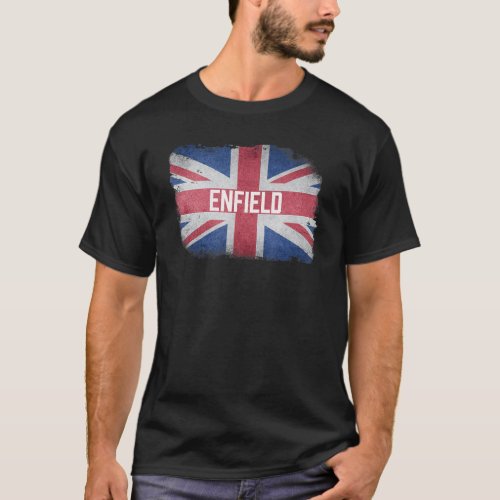 Enfield United Kingdom British Flag Vintage Uk Sou T_Shirt