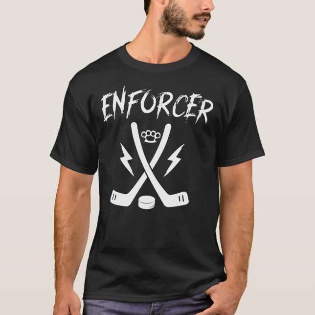 Enforcer Tough Guy Ice Hockey Goon Essential  T-Shirt (Front)
