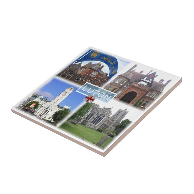 ENG009 LUTON, Guru Nanak Gurdwara Sikh Temple, Ceramic Tile (Side)