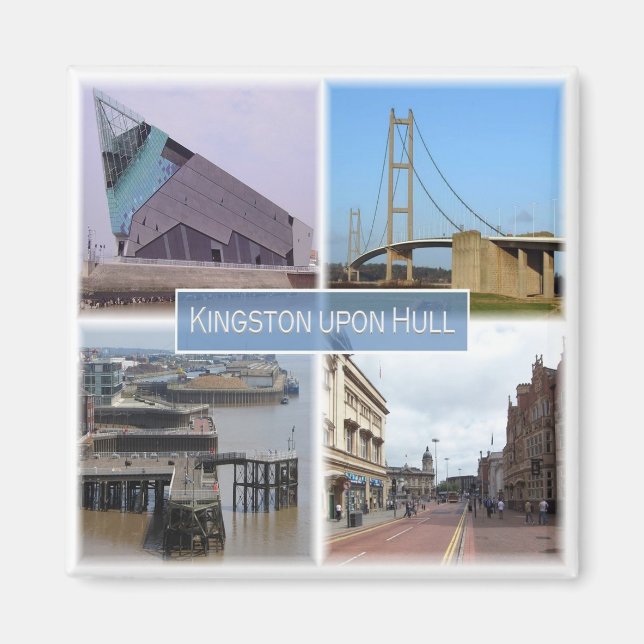 ENG017 KINGSTON upon HULL, Yorkshire, Fridge Magnet (Front)