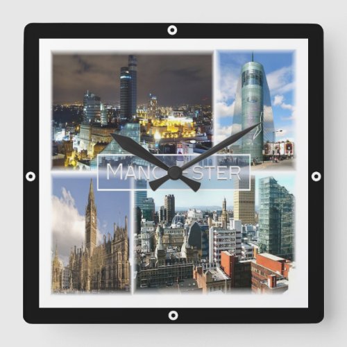 ENG023 MANCHESTER England Europe Square Wall Clock