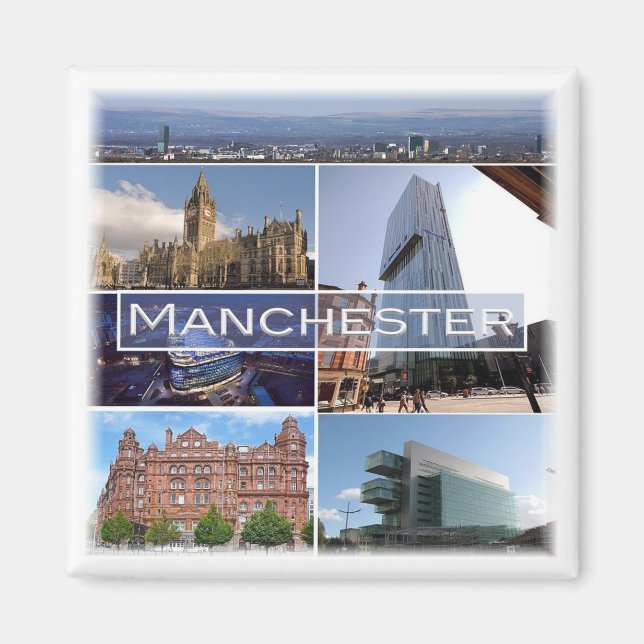 ENG024 MANCHESTER, England, Europe, Fridge Magnet (Front)