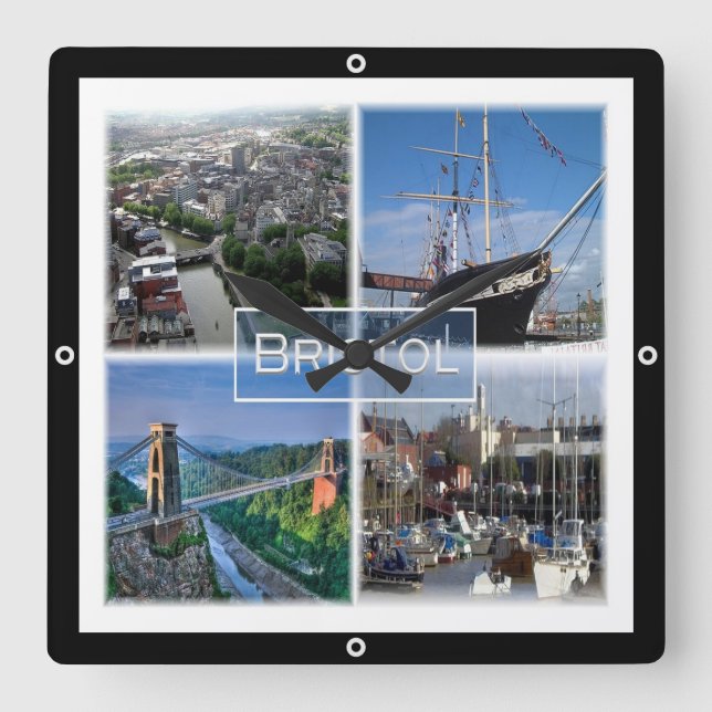 ENG029 BRISTOL, England, Europe, Square Wall Clock (Front)