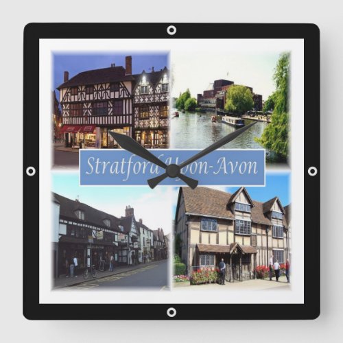 ENG060 STRATFORD UPON AVON England Europe Square Wall Clock