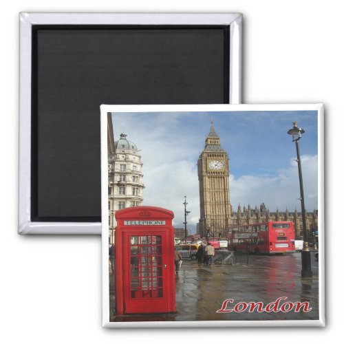 ENG063 LONDON BIG BEN Double Decker Bus Fridge   Magnet