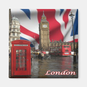 ENG082 BIG BEN, DOUBLE DECKER BUS, Fridge Magnet