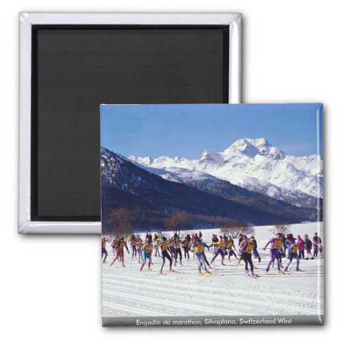 Engadin ski marathon Silvaplana Switzerland Wint Magnet