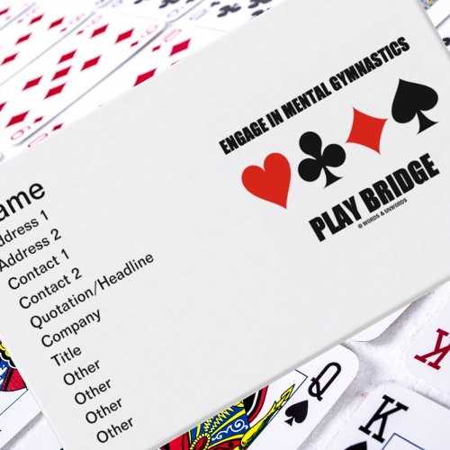 Engage In Mental Gymnastics Play Bridge Card Suits