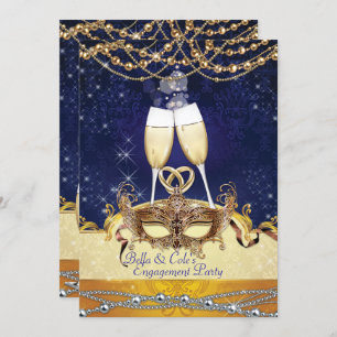Engage Masquerade Mardi Gras Birthday Party Invite
