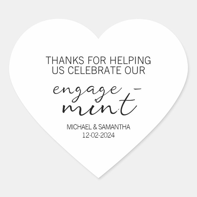 Engage-Mint Engagement Heart  Sticker (Front)