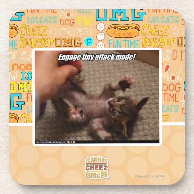 Engage tiny attack mode! beverage coaster (Front)