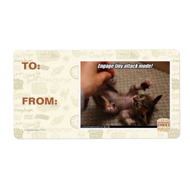 Engage tiny attack mode! label (Front)