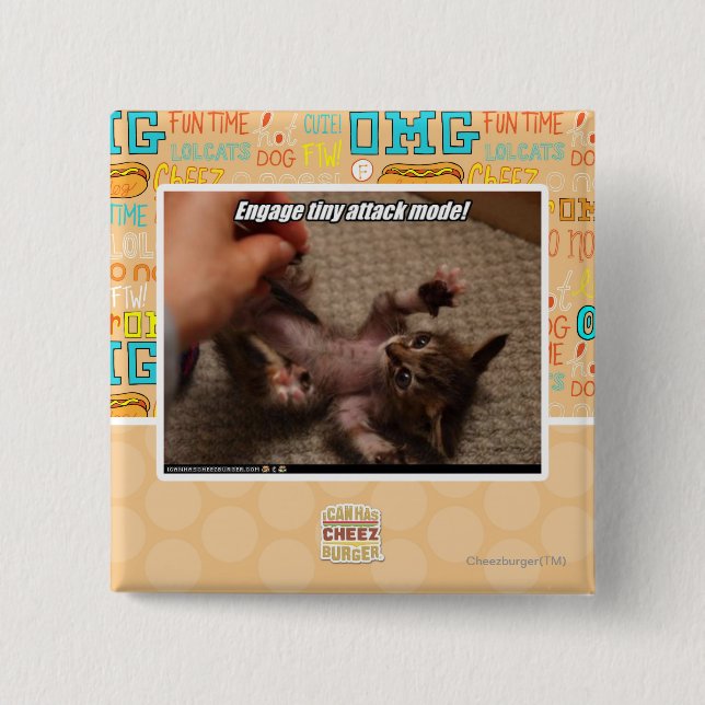 Engage tiny attack mode! pinback button (Front)