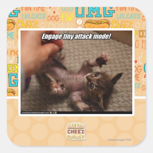 Engage tiny attack mode square sticker