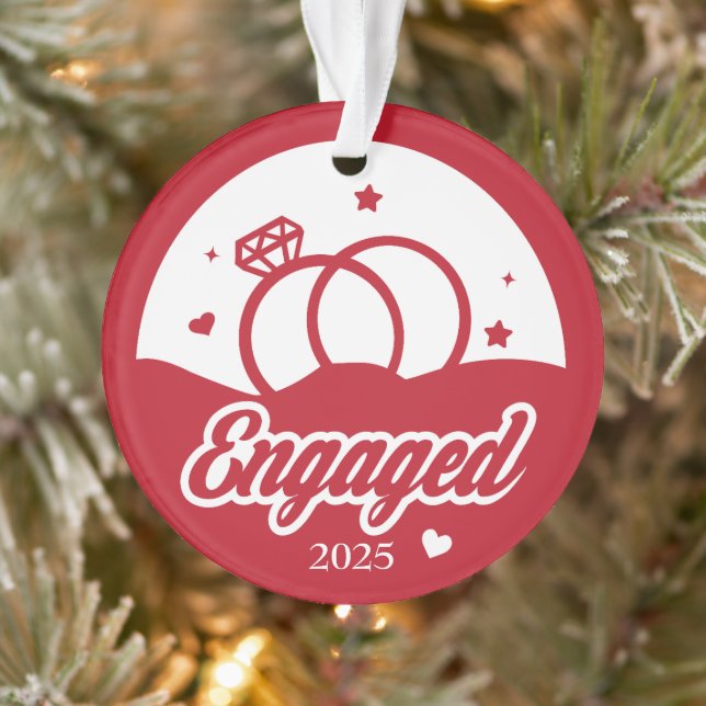 Engaged 2025 The Beginning of Forever Personalized Ornament (Tree)