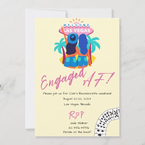 Engaged AF Bachelorette Party And Itinerary Invitation