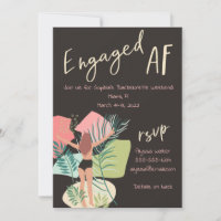 Engaged AF Black and White Summer Bachelorette