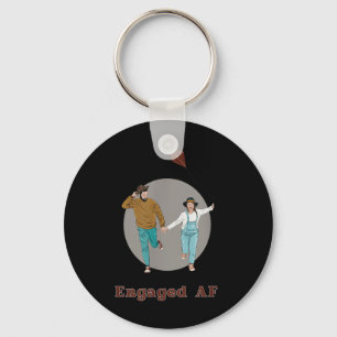 Engaged Af Engagement Bride Groom Wife To Be Futur Keychain