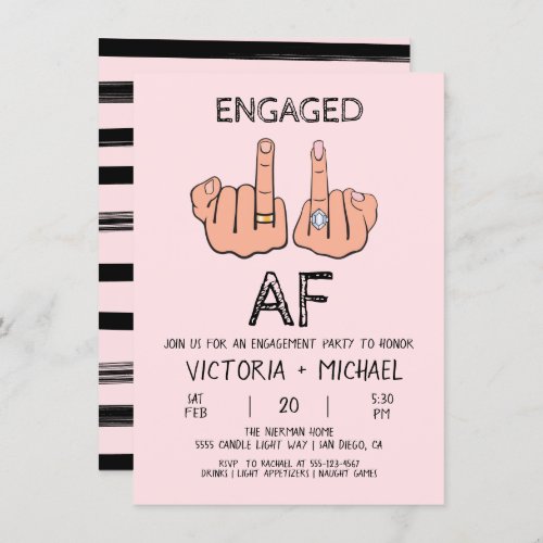 Engaged AF Funny Engagement Party Invitation