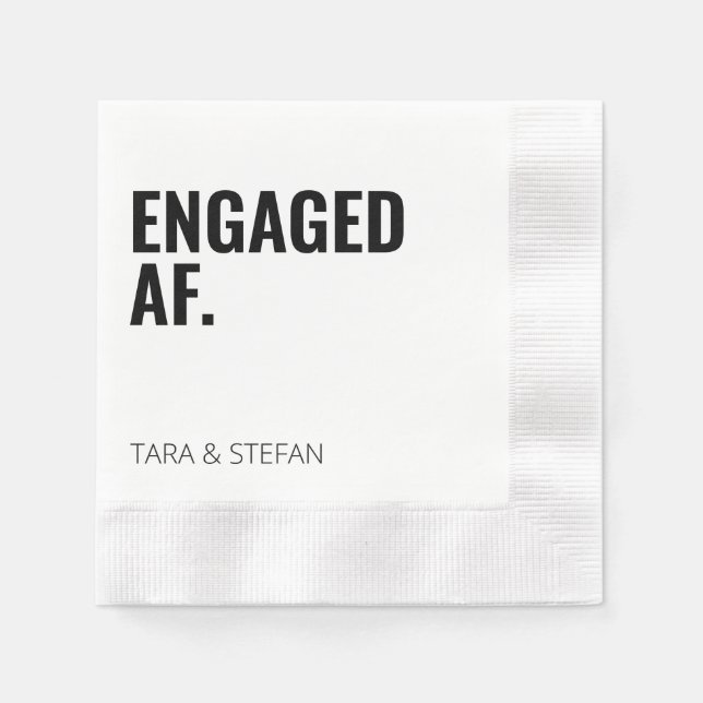 ENGAGED AF Personalized Engagement Napkins (Front)