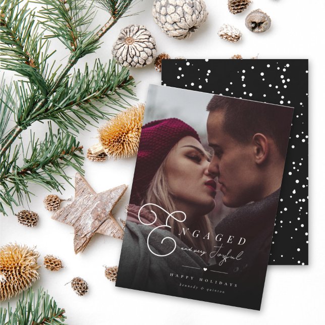 Engaged And Very Joyful Classic Minimalist Photo Invitation (Creator Uploaded)