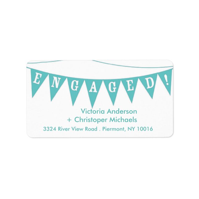 Engaged Banner Return Address Labels. Label (Front)