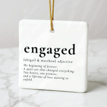 Engaged Calligraphy Photo Keepsake