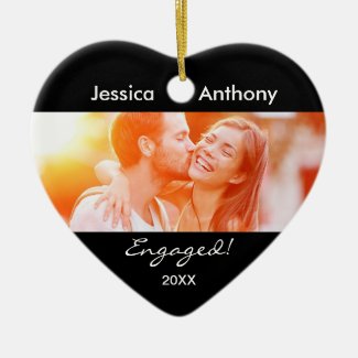 Engaged Christmas Photo Ornament