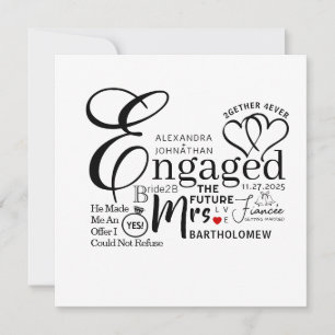 Engaged Collage Photo Wedding Announcement